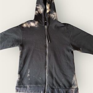 Boohoo Size XL Tie Dye Zip Through Hoodie – Black – Excellent